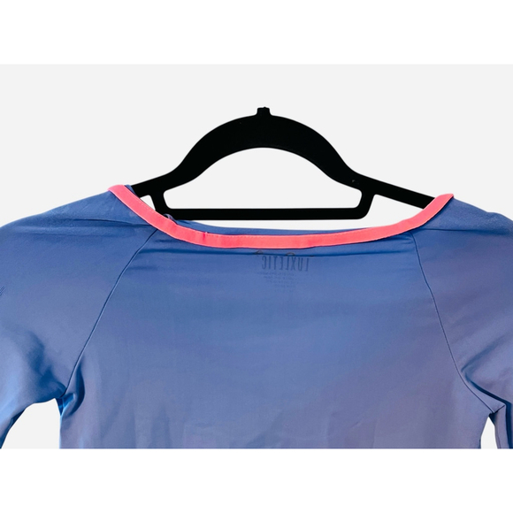 Lilly Pulitzer Luxletic Long Sleeve Workout Cropped Top Size Medium 6 Girls Blue - Picture 6 of 6